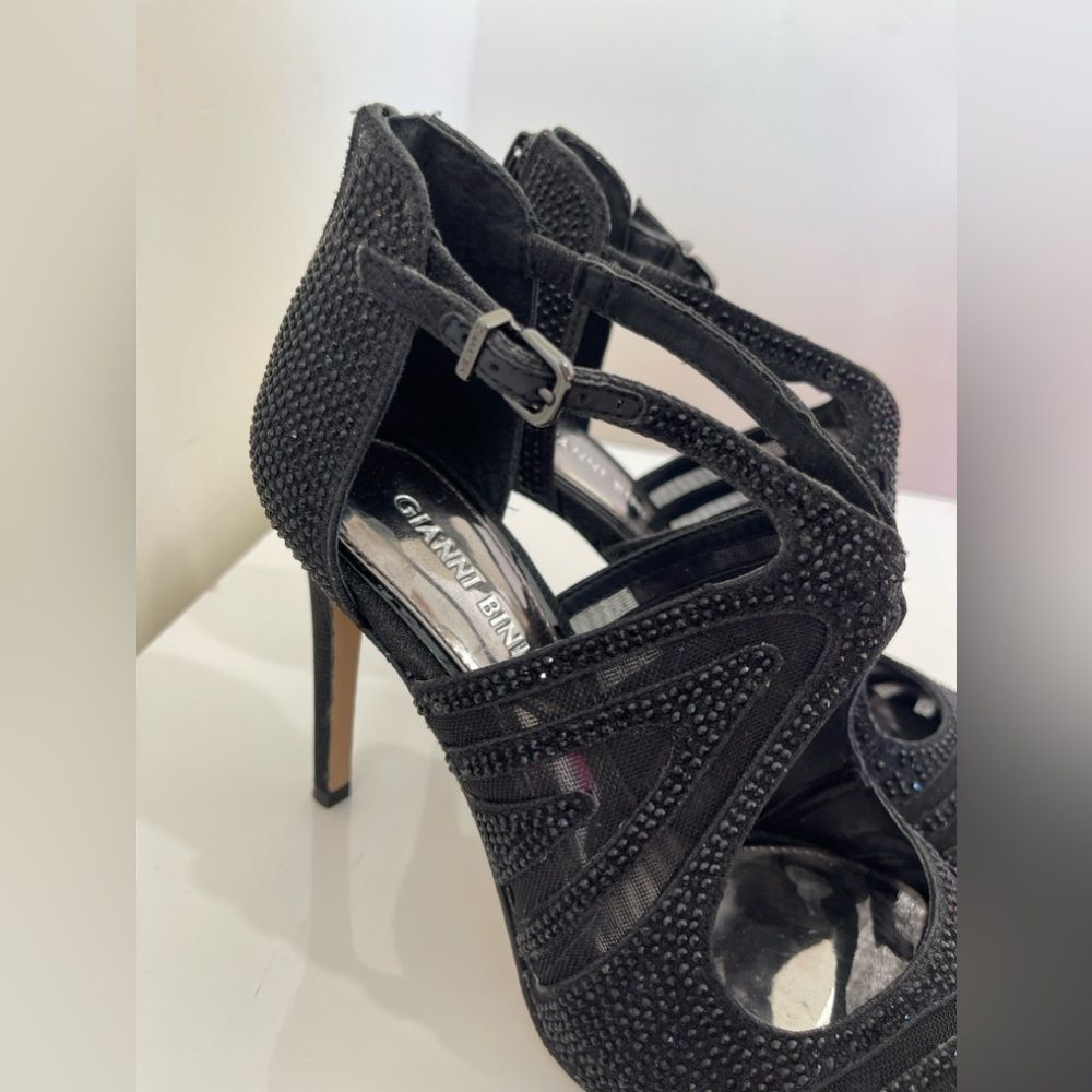 Gianni Bini Black Rhinestone Heels Size 7.5 EUC - Picture 4 of 7